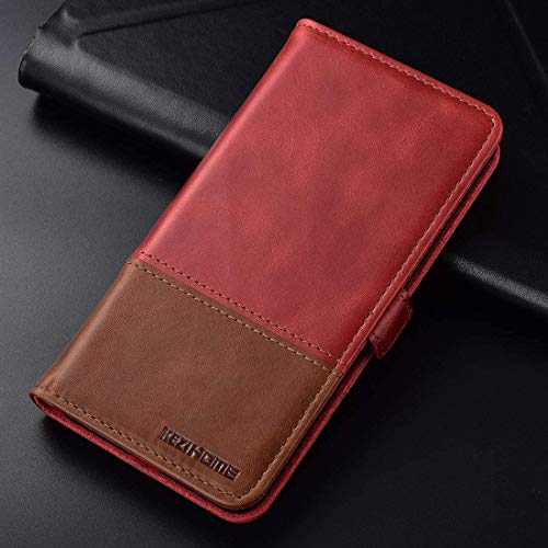 Image of KEZiHOME Note 20 Ultra Case, Genuine Leather [RFID Blocking] Galaxy Note 20 Ultra 5G Wallet Case Credit Card Slot Flip Magnetic Stand for Samsung Galaxy Note 20 Ultra 2020 (Red /Brown)