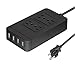 Multiple USB Charger, INNLIFE 4 Port USB Charging station with 1700J 4 AC Surge Protected Outlets Power Strip for Smartphones and Tablets (Black)