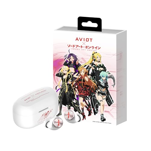 AVIOT Sword Art Online Anime Wireless Earbuds TE-D01v-SOW(Heroine Model),Officially Licensed(Exclusive Edition) Special Package,Design,Japanese Sepcial Voice,Noise Canceling,Bass
