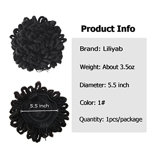 Liliyab Dreadlock Afro High Puff Drawstring Ponytail Hair Bun Hairpieces Faux Locs Clip In Pony Tail For Black Women (1#) #TOP1