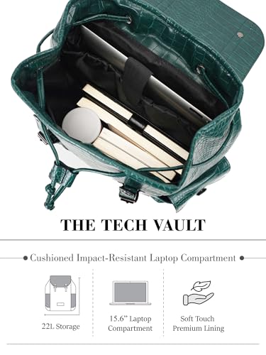 Image of FUR JADEN Vegan Leather Stylish 15.6 Inch Premium Laptop Backpack for Office & Travel