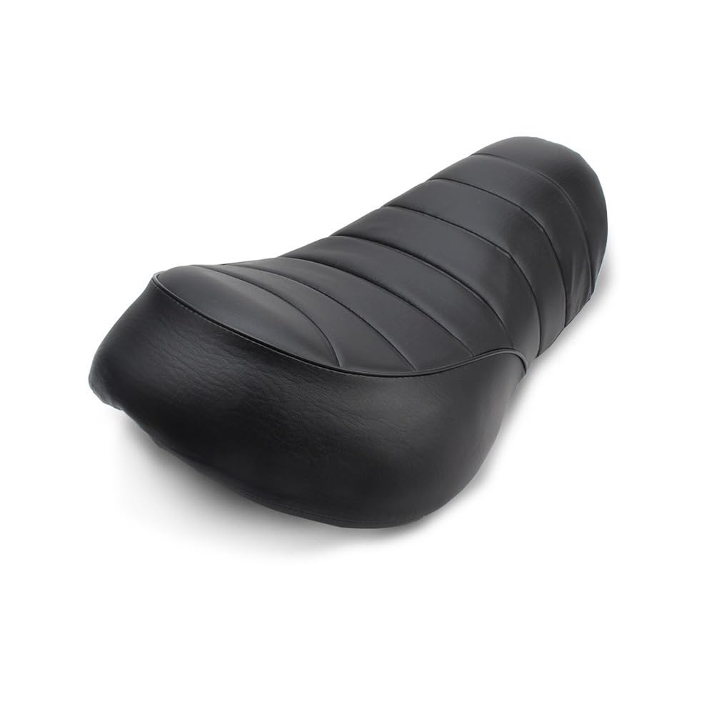 Selle passager arrière de moto et coussin noir à rayures rétro universel pour modification - 7