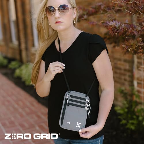 Carteira de pescoço de viagem com bloqueio RFID, bolsa de pescoço de viagem para passaporte para mul