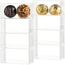100 Pack 3.1"X1.5"X1.5" Clear Chocolate Boxes Truffle Boxes Small Bakery Treat Candy Gift Box Truffle Wrappers for 2 Truffles Weddings Birthdays Christmas Mothers Day Parties, Perfect