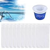 AKJAXQU 20 Piezas Calcetines Skimmer Piscina, Calcetín Canasta Skimmer Elástico, Reutilizable Forro de Malla para Cesta Skimmer, Limpieza de Partículas, Hojas, Pelo