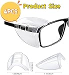 2 Pairs Safety Glasses Side Shields, Eye Protection,Flexible Clear Anti-Slip On Clear Side Shields Fits Small to Medium Eyeglasses