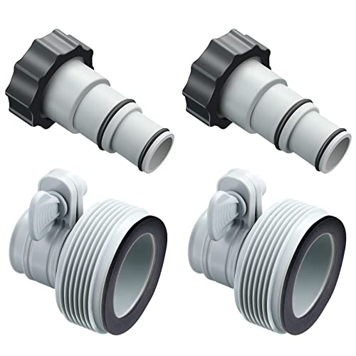 TETSMG Pool Adapter A (2 Stück) +Pool Adapter B (2 Stück) für Intex Pool Anschlussset 32-38 mm Cover
