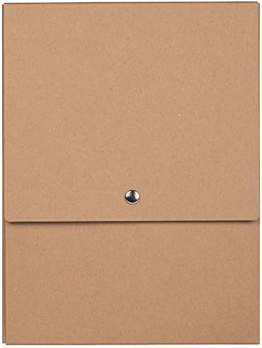 JAM PAPER Vertical Snap Closure Portfolio - 12 1/8 x 9 x 1/2 - Brown Kraft - Sold Individually