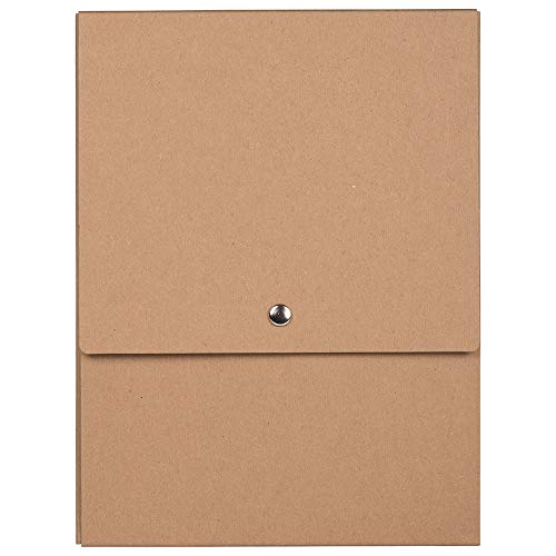 Jam Paper Vertical Snap Closure Portfolio - 12 1/8 X 9 X 1/2 - Brown Kraft - Sold Individually #TOP9