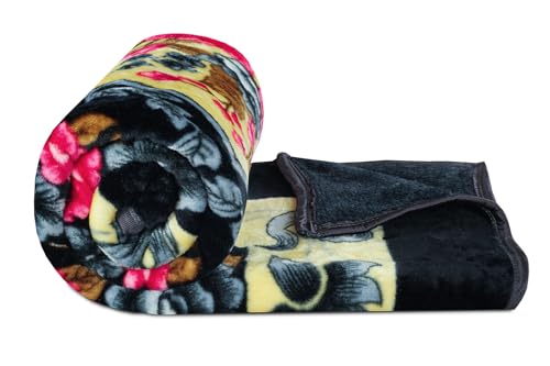 BSB HOME® Premium Super Soft Cloudy Printed Mink Double Bed Blanket for All Season, Ultrasoft & Cozy Single Ply Blanket | |220 x 230 Cm (Teal & Beige & Brown, Pack of 1)