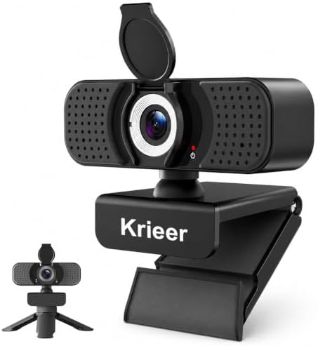 1080P Webcam with Microphone, USB Camera for PC and Laptop, Privacy Cover