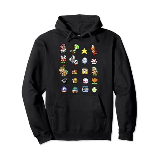 Nintendo Super Mario Friends & Enemies Sprites Pullover Hoodie