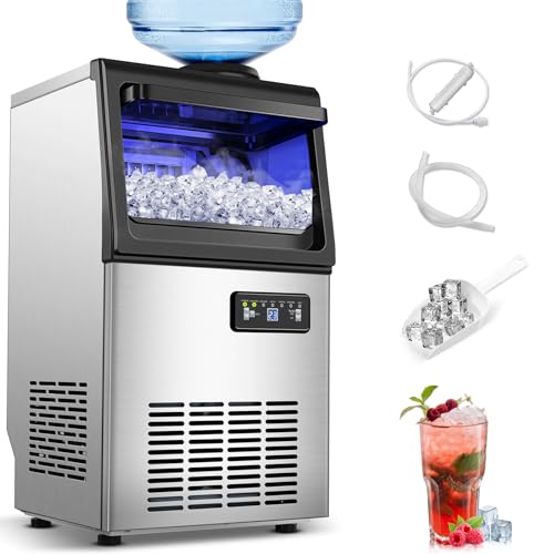 Zomagas Commercial Ice Maker Machine 110LBS/24H, Undercounter or Freestanding Ice Machine with 22LBS Storage Bin, Stainless Steel Self-Cleaning for Home, Bar, Restaurant, Coffee Shop by Zomagas - Used condition - US$272.74