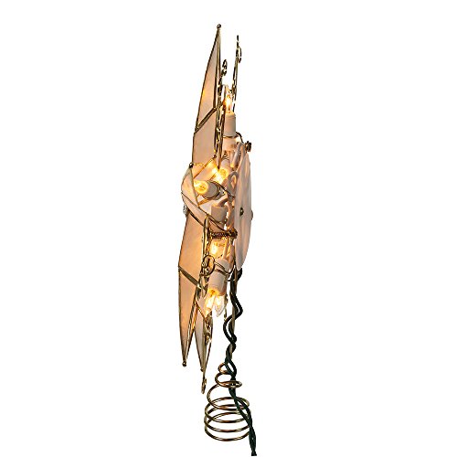 Kurt Adler 10-Light 6-Point Capiz Star Treetop With Scroll Design #TOP2