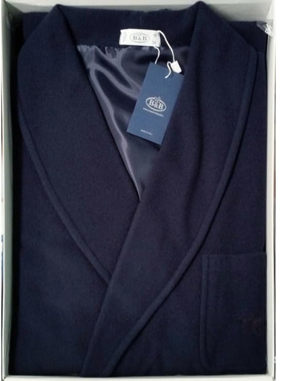 Generico Vestaglia da camera Blu in Lana e Cashmere modello Scialle Classico di B&B Italy TG. 52
