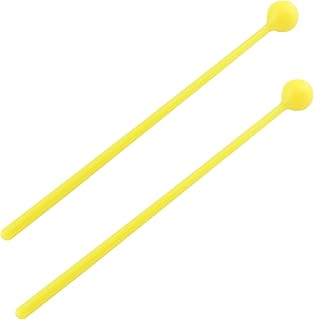 10 Pcs Plastic Mallet, 7.5 Inch Length Percussion Sticks for Adults, Xylophone Mallets Percussion Instruments Bell Mallet, Yellow