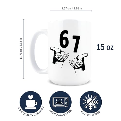 Hogg 6 7 Coffee Mug, 15 oz Ceramic Viral Coffee Cup, 67, 6 7, Six Seven, 67 Meme, 6-7 Gifts, Six Seven Merchandise, 6-7 Meme Mug
