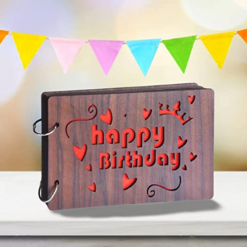 Image of WallDaddy - Scrap Book Photo Album Book Scrapbook for Memories Photo Albums for Photos Collection Slam Book for Memories 4x6 5x7 200 Photos Memory Book Size (22 cm X 16 cm) (Happy Birthday)