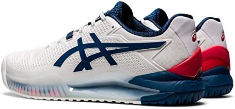 ASICS Men's Gel-Resolution 8 Tennis Shoes, 8.5, White/MAKO Blue | Image 2