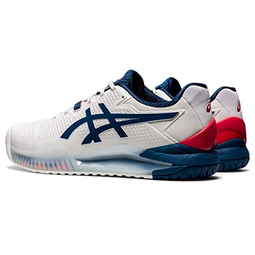 ASICS Men's Gel-Resolution 8 Tennis Shoes, 13, White/MAKO Blue