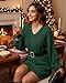 VAFOLY Christmas Dresses for Women 2026: Women‘s V Neck Knit Puff Long Sleeve Dress Country Music Concert Outfit Casual Wedding Guest Dresses Winter Sweaters Maternity Dress for Photoshoot Green L