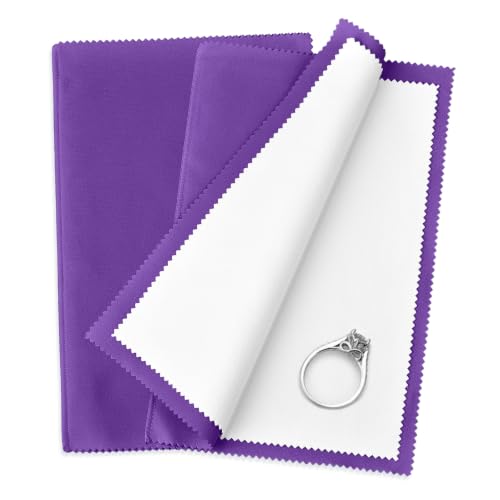 SEVENWELL Silver Polishing Cloth, 2PCS Large Jewelry Cleaning Cloths