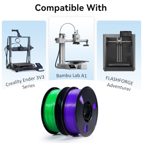 Image of Dynta PLA Filament 1.75mm 2x1KG Green+Purple 3D Filament for Printers