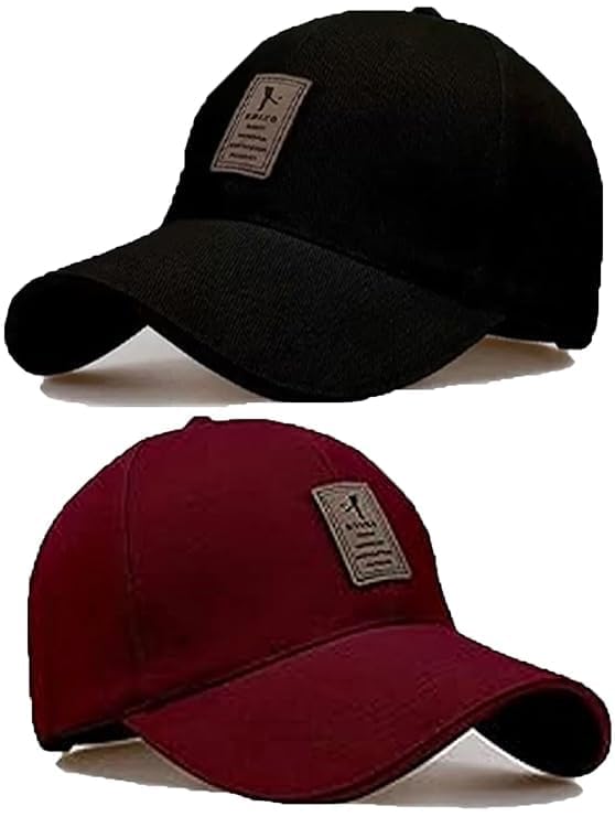 Image of rytoria Combo 3 Pcs Cap for Men and Women Unisex Cotton Caps Adjustable Strap Free Size Summer Sports Cricket Gym Dance