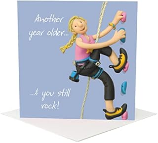 Holy Mackerel You still rock (female), a rock climbing themed Erica Sturla birthday greetings card, for daughter, sister, wife, girlfriend, friend etc 15cm square and blank inside