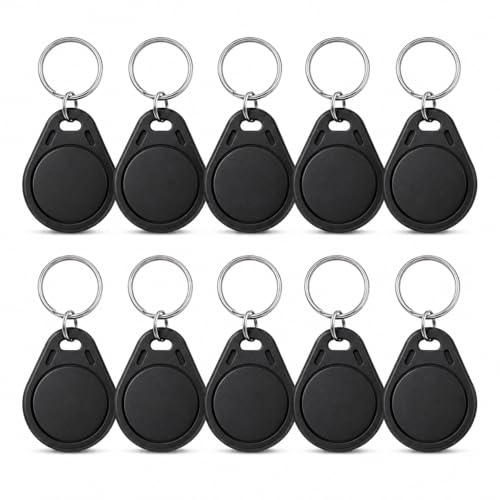 Porte-clés NFC Ntag215 lot de 10 noir de 504 octets pour badge d'entrée connecté