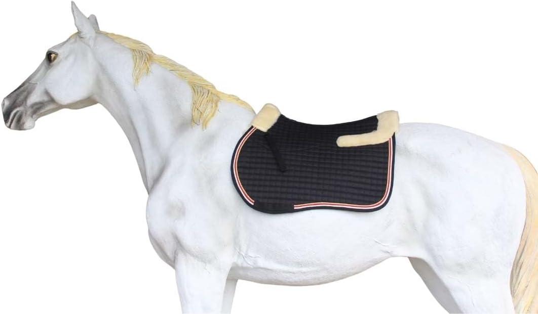 CHALLENGER Horse English Quilted All-Purpose Fleece Comfort Saddle Pad Black 72TS36BK
