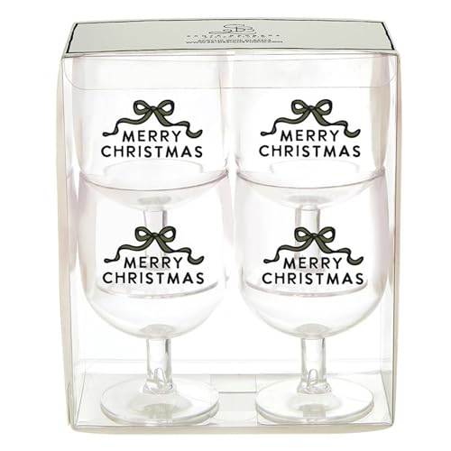 Verres à vin de Noël empilables incassables pour éviter la casse au réveillon