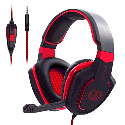 lifcasual Fone de ouvido AH28 para jogos para PC laptop com cancelamento de ruído sobre a orelha e f
