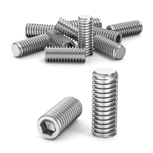 ORTAVA Tornillos Prisioneros Roscachapas, Tornillos Prisioneros de Seguridad M8 x 20 mm, DIN 913/ISO 4026, con Hexágono Interior (ISK) y Cabeza Cónica, Tornillo Prisionero Acero Inoxidable (Plata)