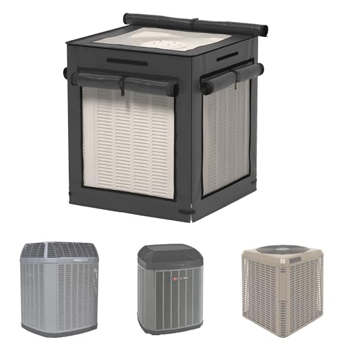 WJYZHM 36x36x39 inch All Season Grey Central Air Conditioner Outside Unit Cover - Waterproof and Dustproof Critter Protective Cover - No need to disassemble the kit ready to install!