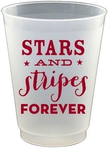 Slant Plastic Flex Cups 16oz 8pk F132169 Stars and Stripes Forever