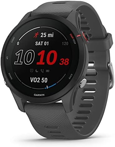Garmin Forerunner® 255, GPS Running Smartwatch, 46mm, Slate Gray - View 3