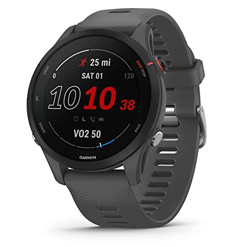 Garmin Forerunner® 255, GPS Running Smartwatch, Advanced Insights, Long-Lasting Battery, Slate Gray (Renewed)