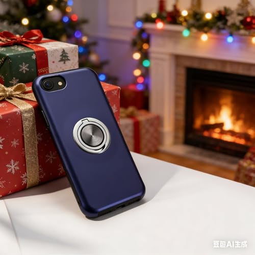 Coque iPhone SE 2020 bleu magnétique mince béquille antichoc - 2