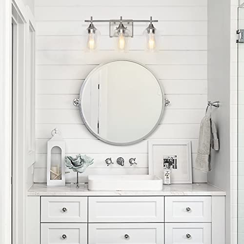 Henveton Brushed Nickel Bathroom Vanity Light Series, 2 Light & 3 Light Bathroom Light Fixture For Bedroom, Dressing Table, Living Room, Hallway #TOP4