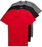 POLO RALPH LAUREN Mens Classic Fit w/Wicking 3-Pack V-Necks RL2000 Red/Fortress Grey Heather/Polo Black MD One Size