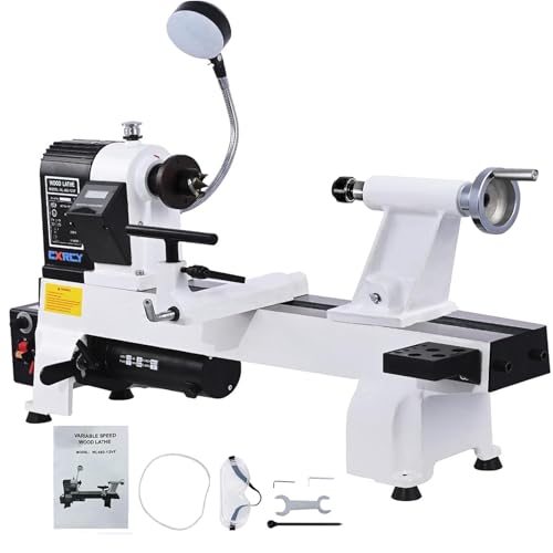 CXRCY 12' x 18' Wood Lathe, Powerful Benchtop Wood Lathe Machine 3/4 HP Infinitely Variable Speed...