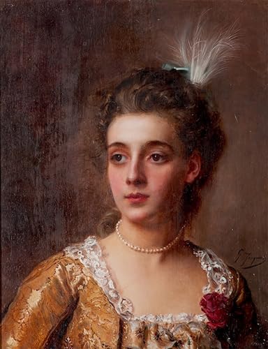 Toile Gustave Jean Jacquet jeune femme décoration murale élégante pour grand bureau
