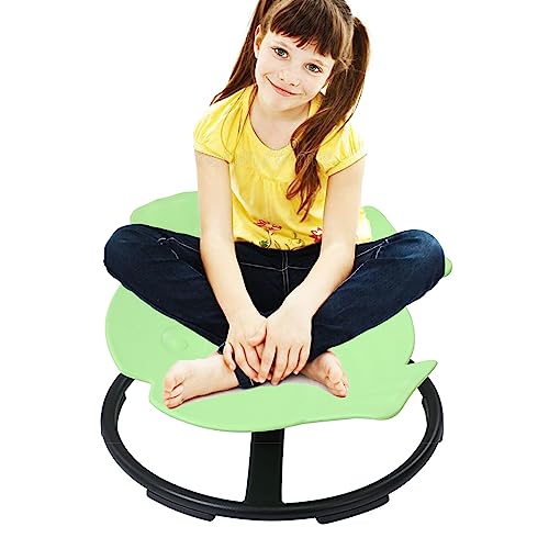 Sensory Toy Spinning Fish，Kids Swivel Chair Sensory Swing for Autism, Sit and Spin Chair Training Body Coordination Sensory Balance Training Seat Kid Spinning Carousel, Ages 3-12 (Light green)