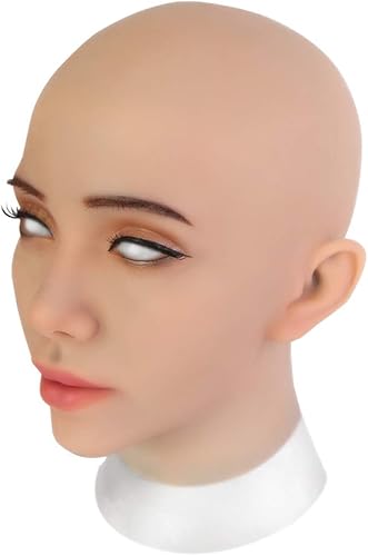 Miniatura 4 de EQAIWUJIE Kathy Female fake Face Realistic Silicone fake Head for Crossdresser Halloween Decoration, Parties, Fall Festival