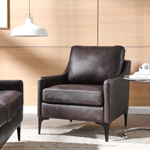 Sillón Moderno Piel Marrón miniatura 2