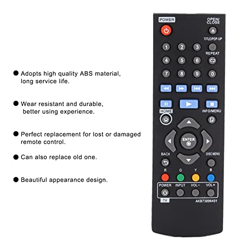 Remote Control Replacement for Dvd Player Bp350 Remote Control Abs Black Akb73896401 Remote Control For Dvd Player Remote Control For Bp340 Bp135 Bp335W - Image 4