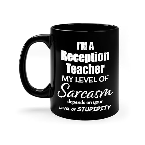 DesiDD Funny Reception Teacher Mug - My Level of Sarcasm