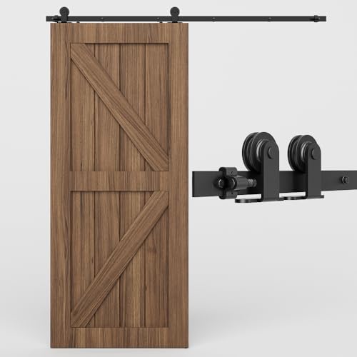5FT/152cm Binario per Porta Scorrevole, Porta Scorrevole di Placcatura kit accessori per la porta della Nero
