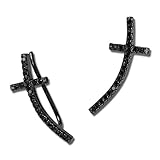 Ohrmuschel-Schmuck mit schwarzen funkelnden Zirkonia